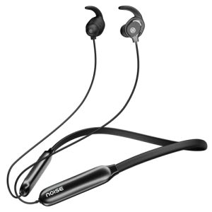 Noise Sense Bluetooth Wireless Neckband Earphones with Fast Charging, Up to 25H Playback, Powerful Bass, Built-in Mic for Clear Calls, Type C Port, IPX5, Voice Assistant (Jet Black)
