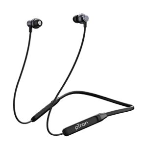 pTron Tangent Evo with 14Hrs Playback, Bluetooth 5.0 Wireless Headphones with Deep Bass, IPX4 Water Resistance, Ergonomic & Snug-fit, Voice Assistance, Magnetic Earbuds & Built-in HD Mic (Black)