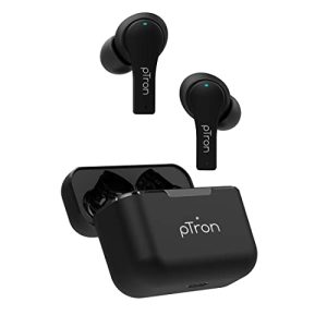 pTron Bassbuds Tango ENC (Environmental Noise Cancellation), Dedicated Movie Mode, 40Hrs Total Playtime, Bluetooth 5.1 Wireless Headphones, Deep Bass, Touch Control TWS & Type-C Fast Charging (Black)