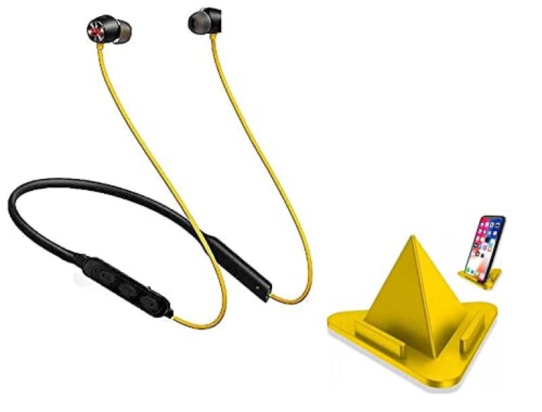 BLAXSTOC PRO Wireless Headphones for Mobile Phone Sports Stereo Jogger,Running,Gyming Bluetooth Headset Neckband Wireless Bluetooth Waterproof Headset All Smartphones with Mobile Holder Stand.