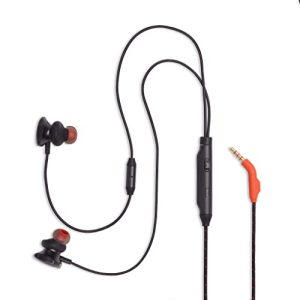 JBL Quantum 50, Wired in-Ear Gaming Headphone with Twist-Lock Technology, Inline Voice Focus Microphone and Master Volume Slider (Black)