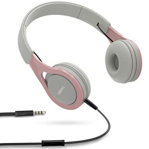 UBON Stereo Wired On Ear Headphones with Mic, Pure Bass, Lightweight Adjustable Mic, Soft Ear Cushions, Volume Control, 3.5mm Aux Jack & 1.3 Meter Tangle-Free Cord | Headphones | Headphone (Pink)