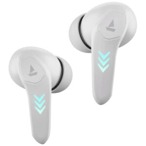 boAt Airdopes 190 True Wireless in Ear Earbuds with Beast Mode(50ms) for Gaming, 40H Playtime, Breathing LEDs, Signature Sound, Quad Mics ENx Tech, ASAP Charge & BT v5.3(White Sabre)