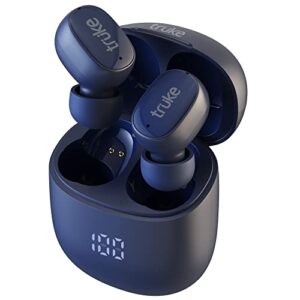 truke Buds F1 Bluetooth Truly Wireless in Ear Earbuds with mic, 48H Playtime, Instant Paring, Exceptional Sound with AAC Codec, Digital Display, 55ms Low Latency Gaming Mode, Bluetooth 5.3(Blue)