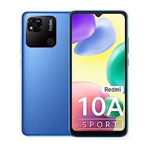Redmi 10A Sport (Sea Blue, 6GB RAM, 128GB Storage) | 2 Ghz Octa Cor Helio G25 | 5000 mAh Battery | Finger Print Sensor | Upto 8GB RAM with RAM Booster