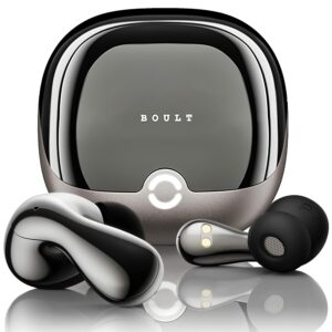 Boult Newly Launched Klarity 1 in Ear TWS Earbuds with 80Hrs Playtime, Liquid Metal Body, Dual Device Pairing, 4 Mics ENC, 45ms Low Latency, 13mm Bass Drivers Ear Buds Bluetooth 5.4 (Grey)