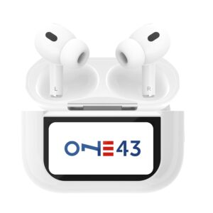 ONE43 Earbuds, Wireless Earbuds with Advanced Noise Cancelling, Touchscreen Display, Built-in Microphones for Clear Calls, and Type-C Fast Charging (Display)