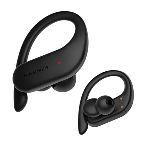 Hammer KO 2.0 Sports True Wireless Earbuds with Type-C, Upto 20 Hours Playback Time, Bluetooth Earphones v5.0, IPX4, Instant Pairing, Touch Control, Immersive Sound Quality, Powerful Bass (Black)