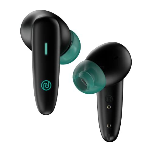 Noise Buds VS402 Truly Wireless in Ear Earbuds, 35-Hours of Playtime, Instacharge, Quad Mic with ENC, Hyper Sync, Low Latency, 10mm Driver, Bluetooth v5.3 and Breathing LED Lights (Neon Black)