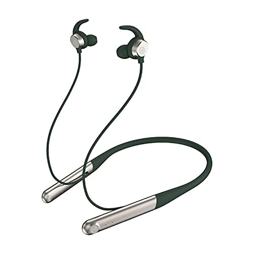 Noise Flair in-Ear Wireless Bluetooth Smart Neckband Earphone with Touch Controls, 35 Hour Playtime, Environmental noise Cancellation with Dual mic, Fast Charging (Forest Green)