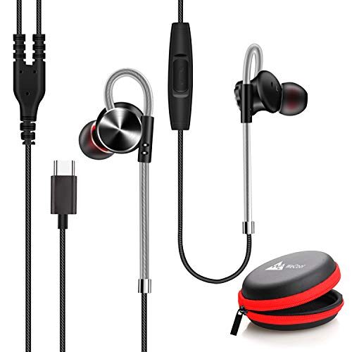 WeCool Mr.Bass W010 Metallic Type C Earphones for Rich Bass and Noise Cancellation, Unique Sports Earphone with USB Type C Port (Compatible with OnePlus,Oppo,VIVO Includes Free Carry case) (Grey)