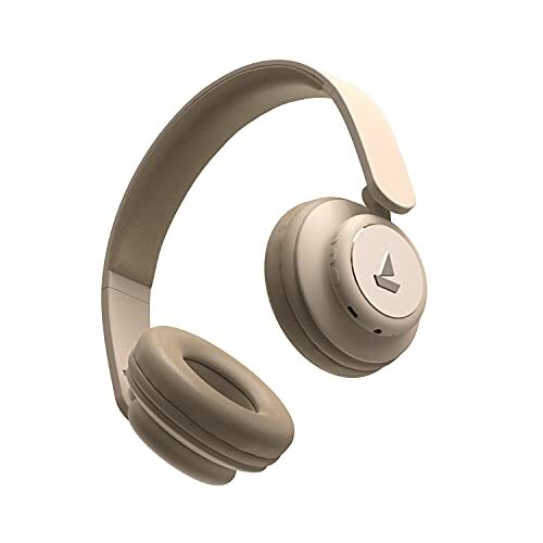 boAt Rockerz 450 Bluetooth Wireless On Ear Headphone with Mic (Hazel Beige)